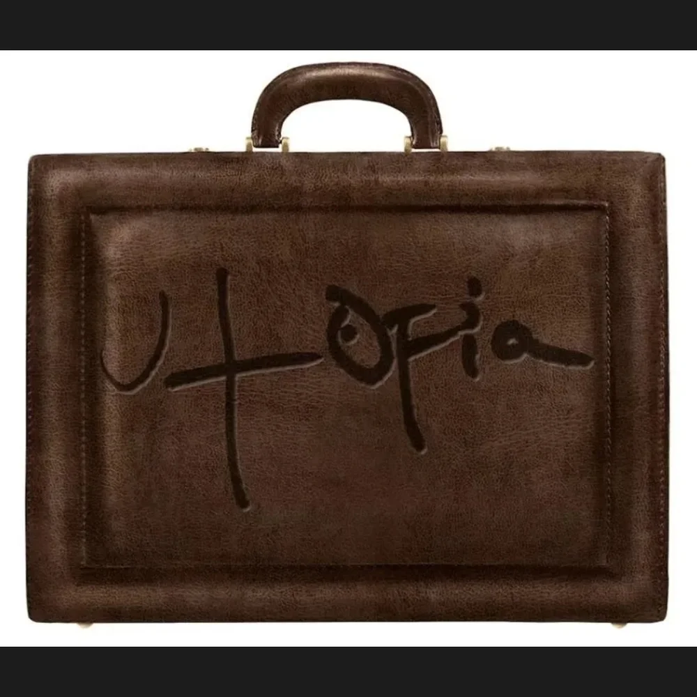 Travis Scott: Utopia Dark Brown Leather Briefcase